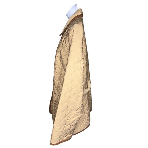 Joan Rivers Quilted Barn Jacket Khaki Brown Corduroy Detail Faux Suede Trim Sz L - Picture 11 of 16